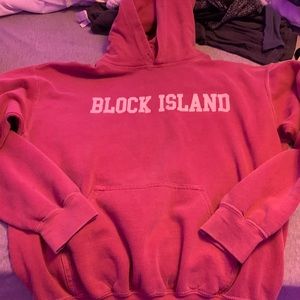 block island hoodie red fits nice